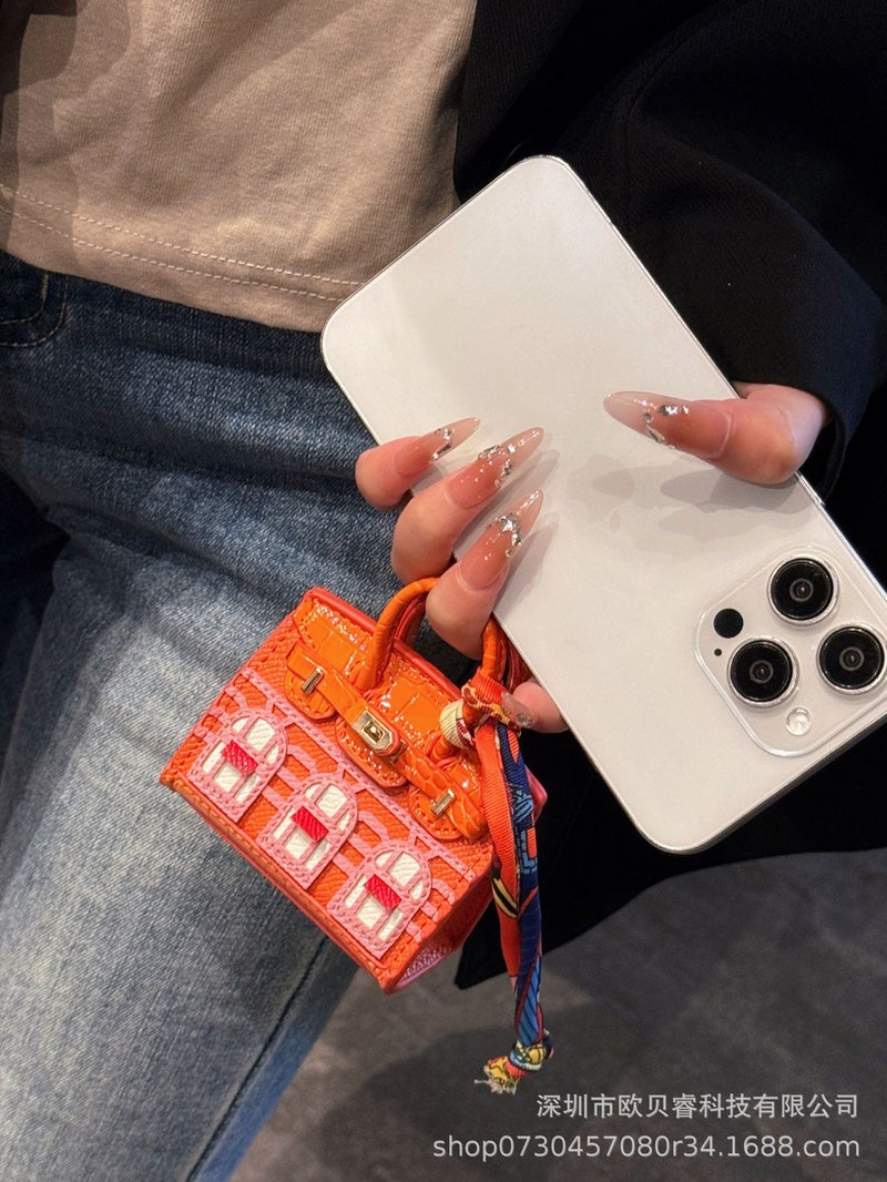 New Mini Bag Pendant House Window Platinum Bag Contrasting Color Cute Bag Pendant Earphone Lipstick Key Bag Decoration - Image 1